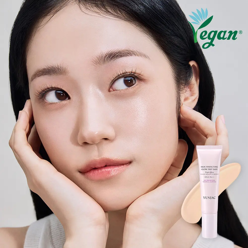 YUNJAC Skin Perfecting Glow Prep Base SPF43 PA+++ 30ml | ฐานดวงอาทิตย์โทนอัพมังสวิรัติของเกาหลี | Tr