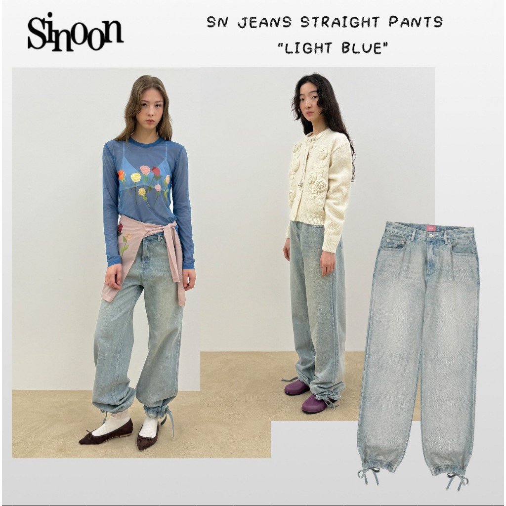 [SINOON]SN JEANS STRAIGHT PANTS - LIGHT BLUE (115-SN-JN03)