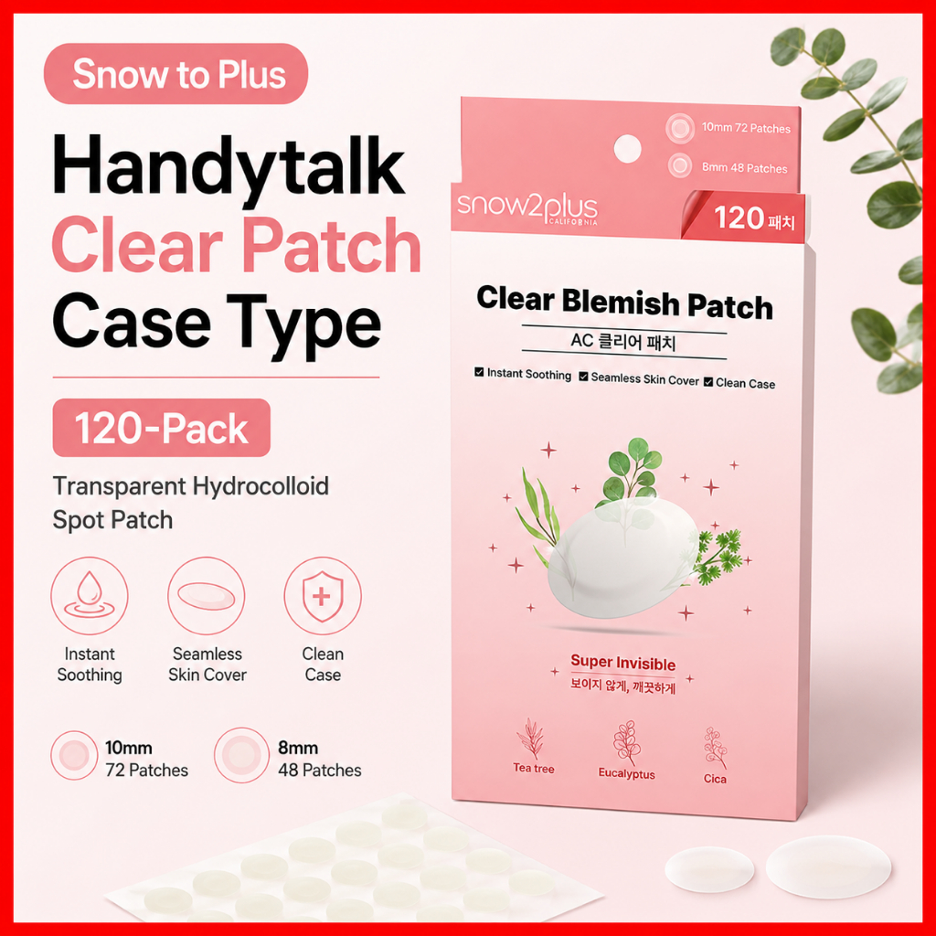 [Snow to Plus] Handytalk Clear Patch Case Type 120-Pack, Transparent Hydrocolloid Spot Patch / Made 