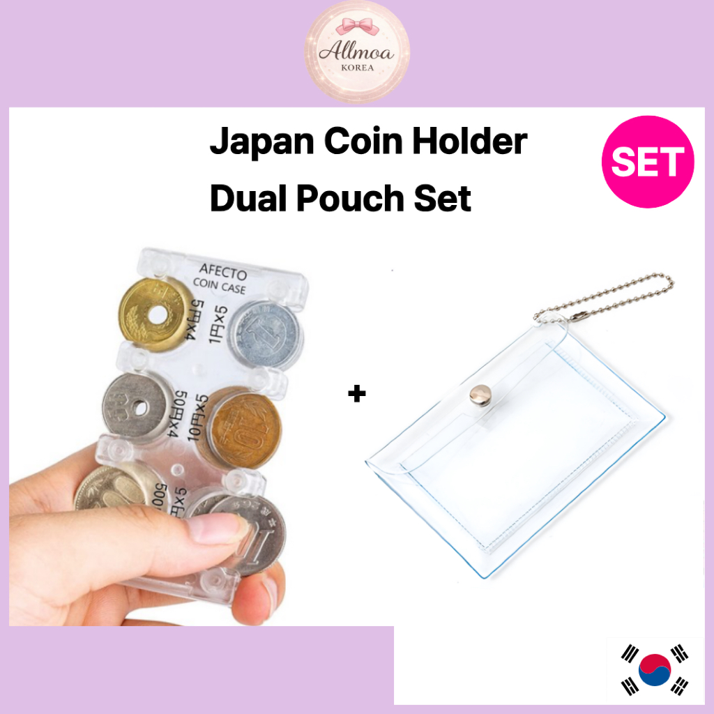 Japan Coin Holder 2nd Gen Dual Pouch Set Travel Yen Coin Wallet Portable Coin Case AFECTO