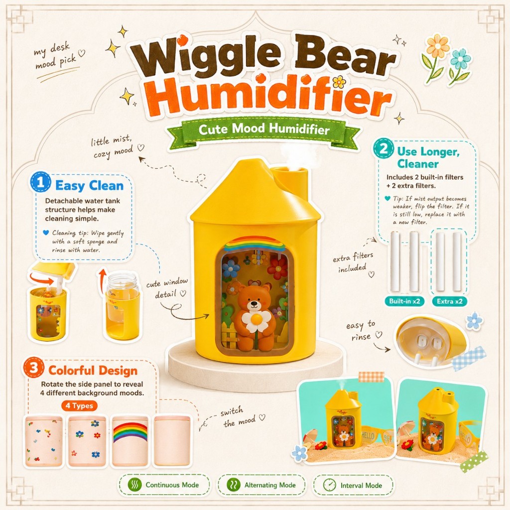 WIGGLE WIGGLE เครื่องทําความชื้นฟิกเกอร์ – Wiggle Bear