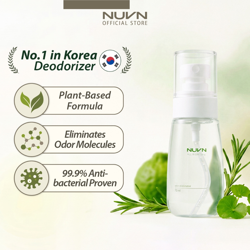 [NUVN Korea] สเปรย์ฆ่าเชื้อขจัดกลิ่น สูตรธรรมชาติ 70 มล. ขนาดพกพา สำหรับรถยนต์ เสื้อผ้า รองเท้า และเครื่องนอน