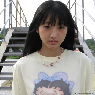 [RONRON] Betty Boop Ribbon Basic Fit T Shirt / 2colors