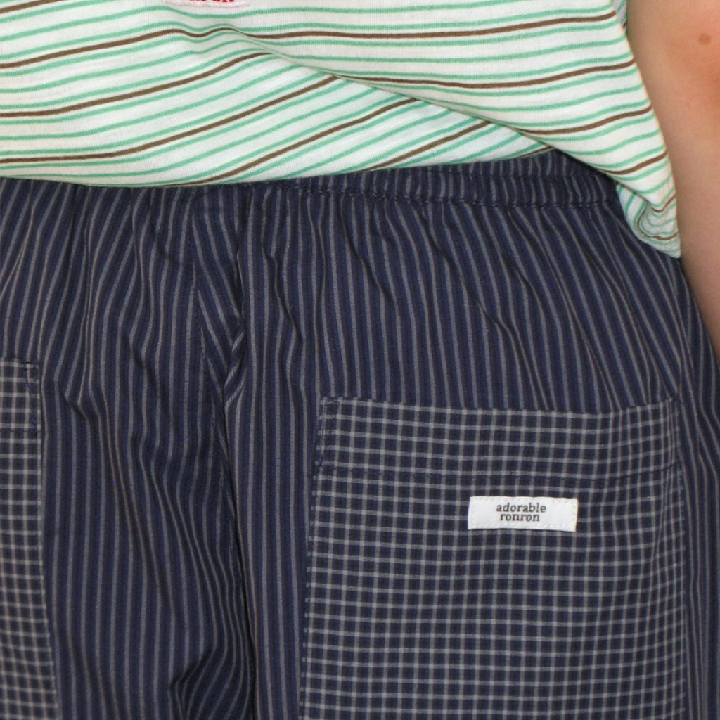 [RONRON] Stripe Check Panel Comfort Pants / 2colors — صورة 5