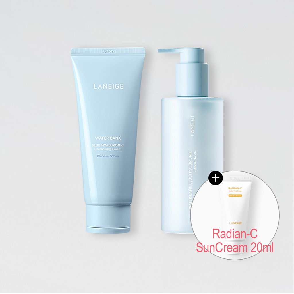 LANEIGE Water Bank Blue Hyaluronic Cleansing Foam 150g / คลีนซิ่งออยล์ 250ml