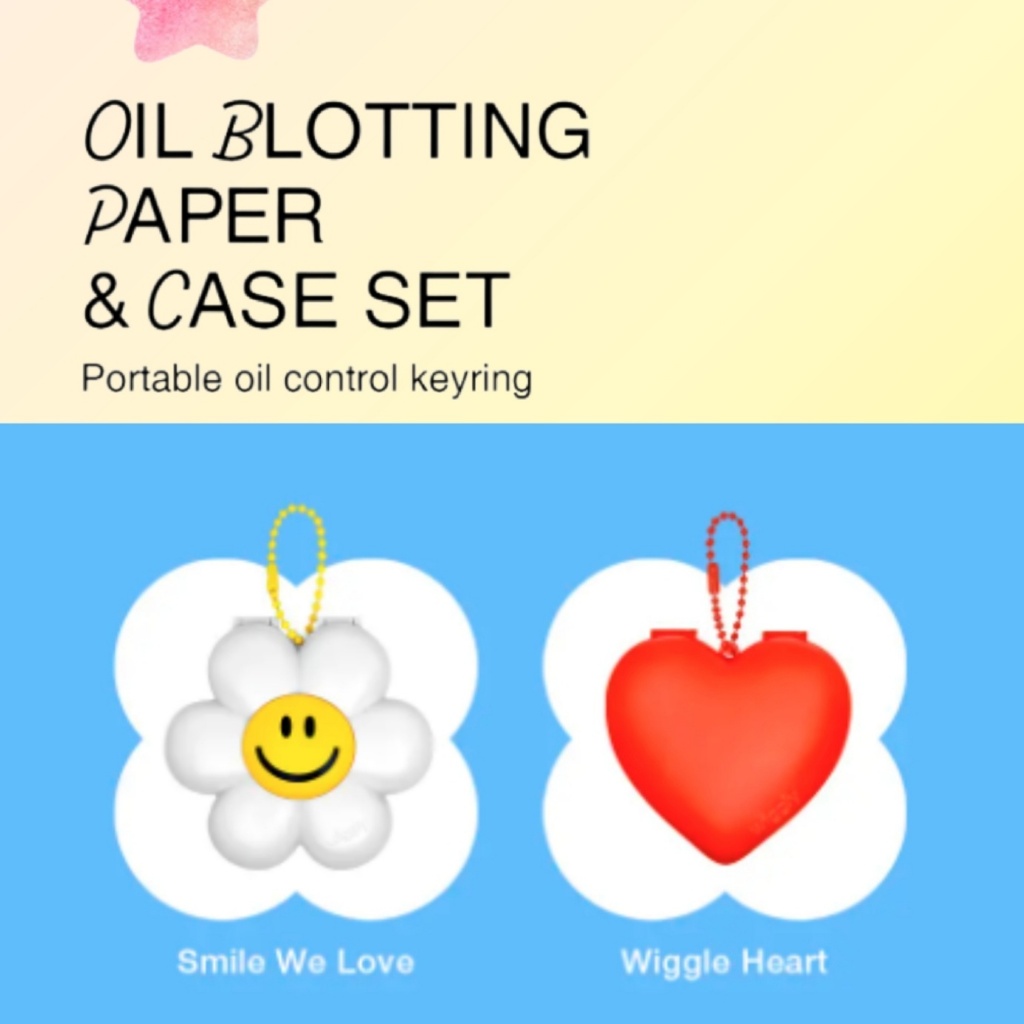 Wiggly Oil Blotting Paper & Mirror Case Set - 2 Designs
