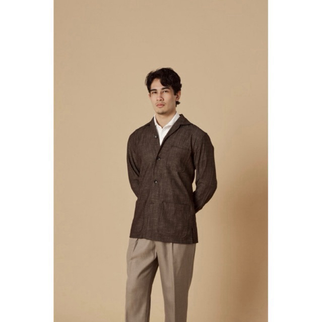 The Finery - One Piece Collar Chore Jacket แจ็กเก็ต Cotton100% 2สี Brown Denim / Chambray | One Piece Collar | 3 Pockets