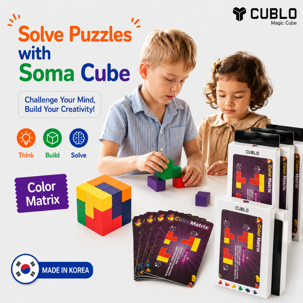Cublo Magic Cube Magnetic Soma Cube ปริศนาของเล่นพร้อมการ์ดท้าทายเมทริกซ์สี – ของเล่น Thinking & Pat