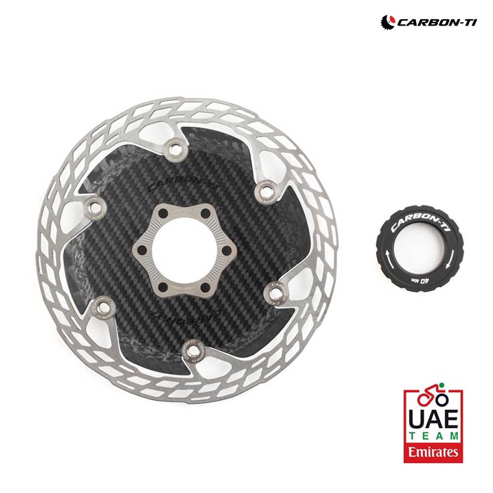 Carbon-Ti X-Rotor Aero - ดิสก์เบรกโรเตอร์ / Center Lock Adaptor Set ส่วนประกอบระดับพรีเมียม (ปั่นจัก
