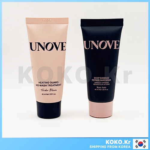 UNOVE Heating Guard No-Wash Treatment / Deep Damage Hair Mask 40ml (Rosy Aura) / Frizz-Calming Sleek Leave-in Conditioner 30ml พร้อม FREEBIES