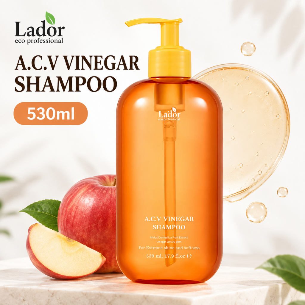 [lador] ACV Vinegar Shampoo, 530ml, 1 ชิ้น / แชมพูเกาหลี / สูตรทําความสะอาด / ของแท้ 100% โดยรายการท