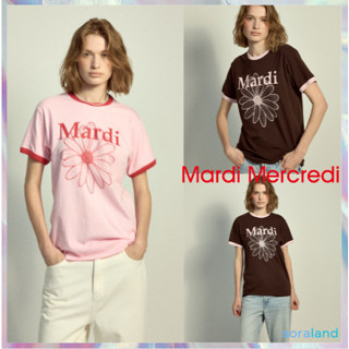 [MARDI MERCREDI] SLIM RINGER TSHIRT FLOWERMARDI 2 สี (ใหม่)