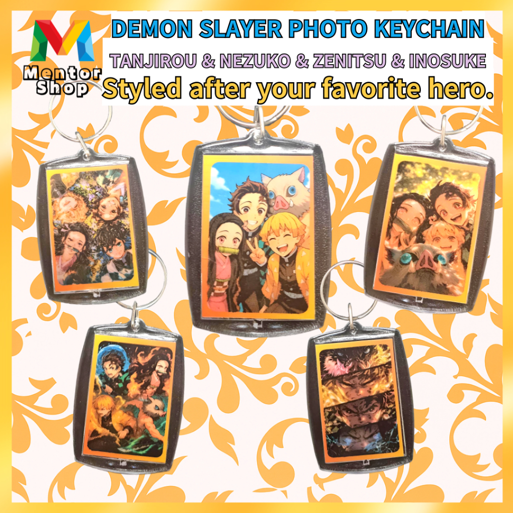 [ร้านเมนเตอร์] ✨ DEMON SLAYER TANJIROU & NEZUKO & ZENITSU & INOSUKE PHOTO KEYCHAIN ✨  วีรบุรุษสี่ตัว