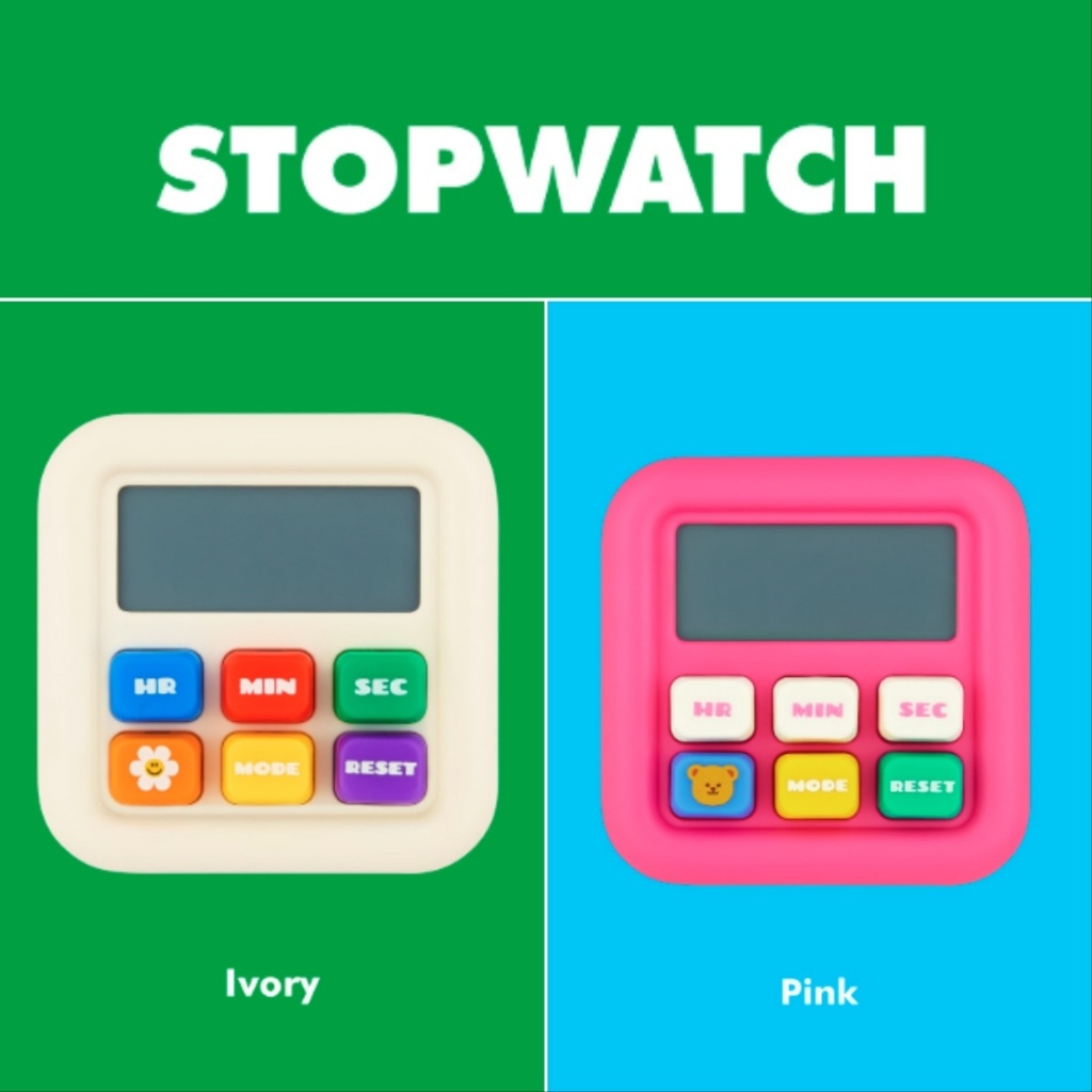 Wiggle Wiggle Stopwatch - Ivory / Pink