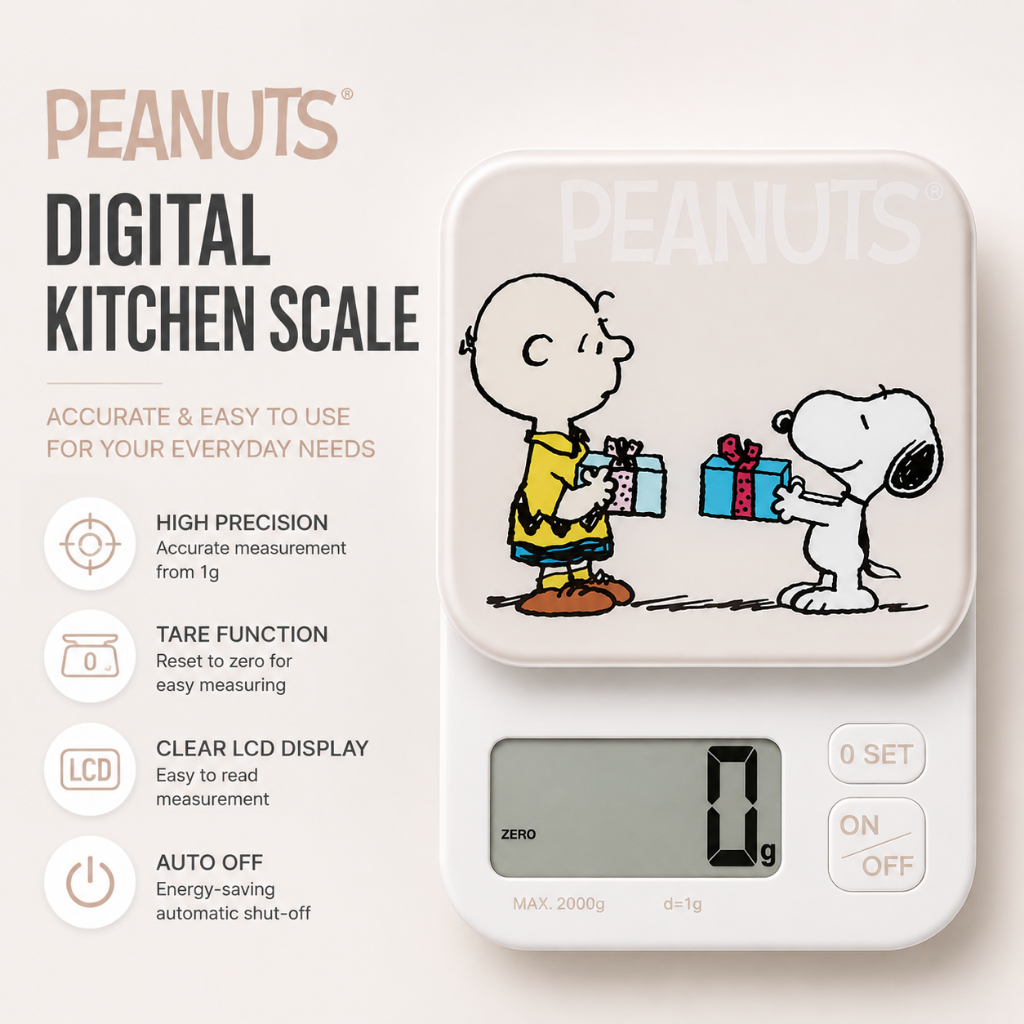 DRETEC PEANUTS Snoopy KS-722IVPN เครื่องชั่งดิจิตอลในครัว