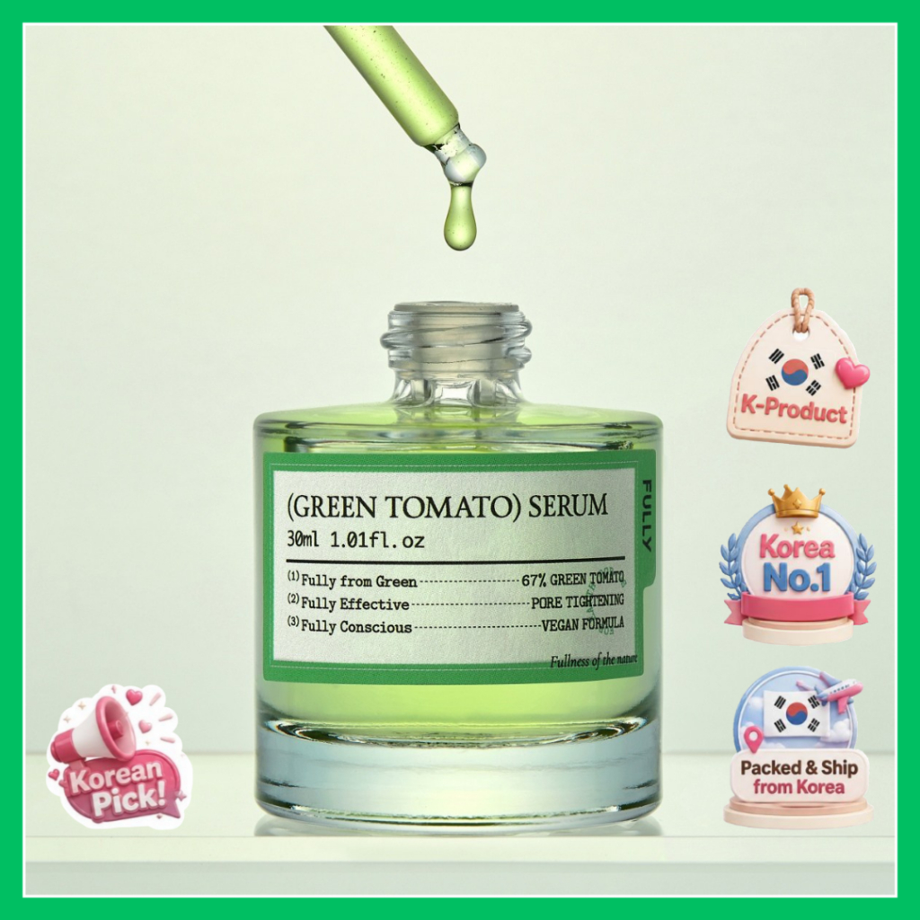 Fully Green Tomato Pore Rinning Serum 30ml เซรั่มหน้าวีแกนเกาหลี PHA LHA Sebum Care