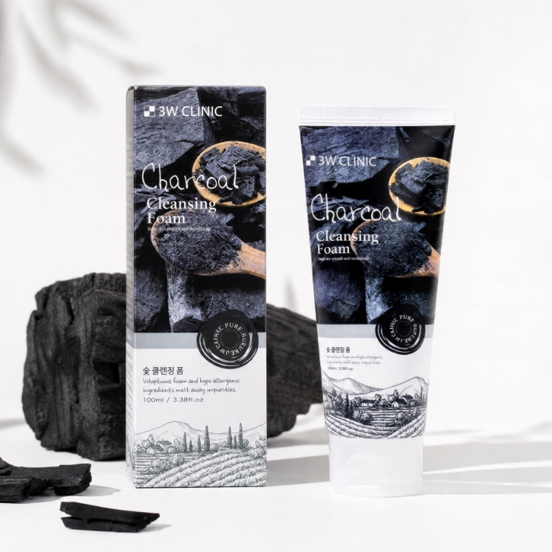 3W CLINIC 3W CLINICโฟมล้างหน้าถ่าน 100ml เกาหลี Face Wash Rich Foam Pore & Oil Care