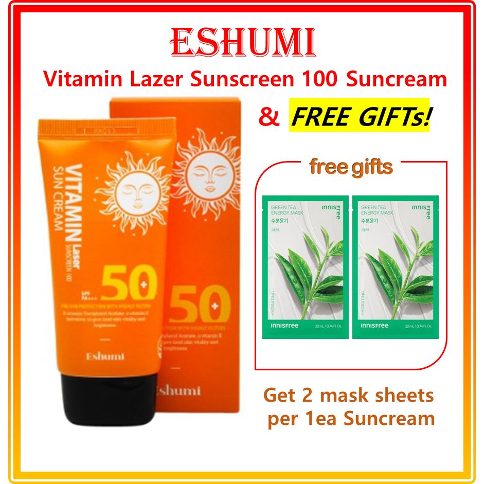 Eshumi Vitamin Razer ครีมกันแดด 100 ชิ้น(Free gift★ innisfree Energy Mask X 2EA)/ Eshumi Vitamin Raz