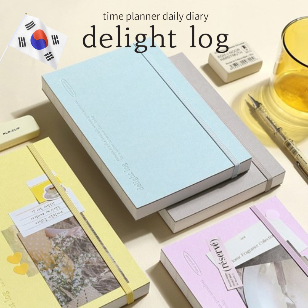 Delight Log นักวางแผนรายวันเกาหลี – วารสาร Undated 6 เดือนพร้อมตารางเวลา & Habit Tracker