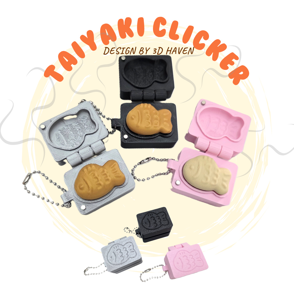 [SG] Taiyaki Clicker พวงกุญแจ 3D พิมพ์ Fidget Clicker ผลิตใน SG ของเล่นคลายเครียดน่ารัก