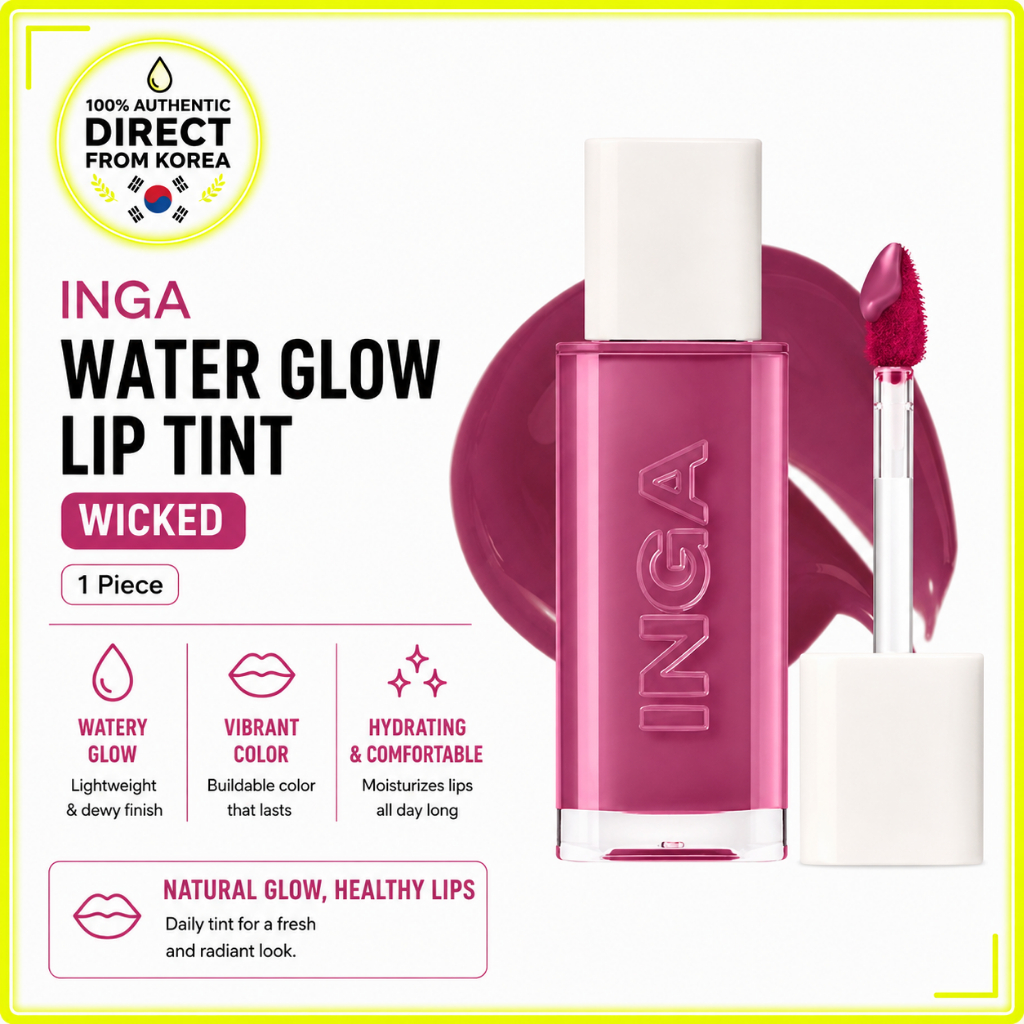 INGA Water Glow Lip Tint Wicked | Korean Watery Jelly Tint Non-Sticky ลิปทินท์สีน้ําติดทนนาน