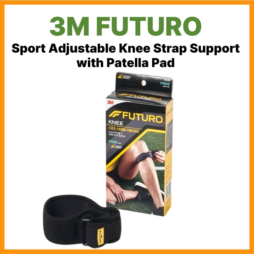 [3M FUTURO] รองรับสายรัดเข่าแบบปรับได้แบบสปอร์ตพร้อม Patella Pad ขนาดฟรี 31.8–44.5cm