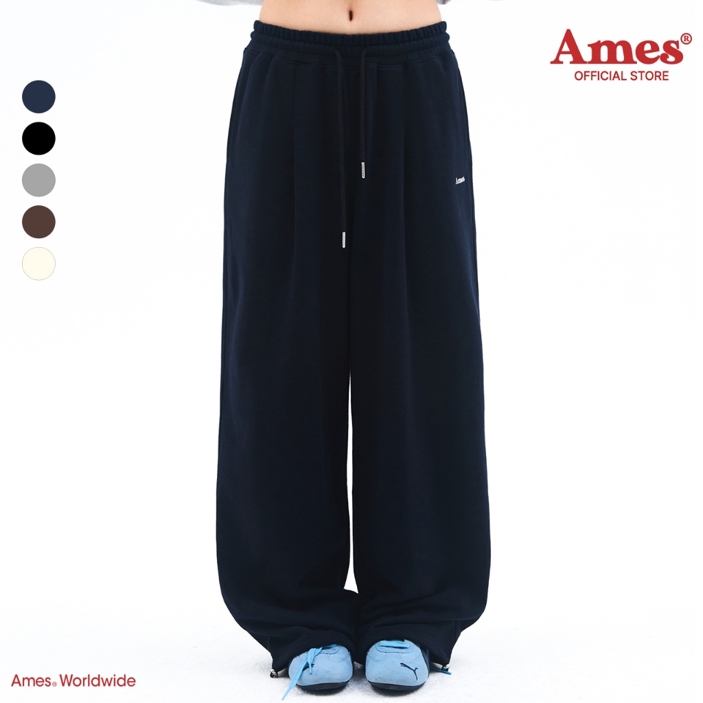 [AMES] BASIC SMALL LOGO SWEAT PANTS_สไตล์เกาหลี