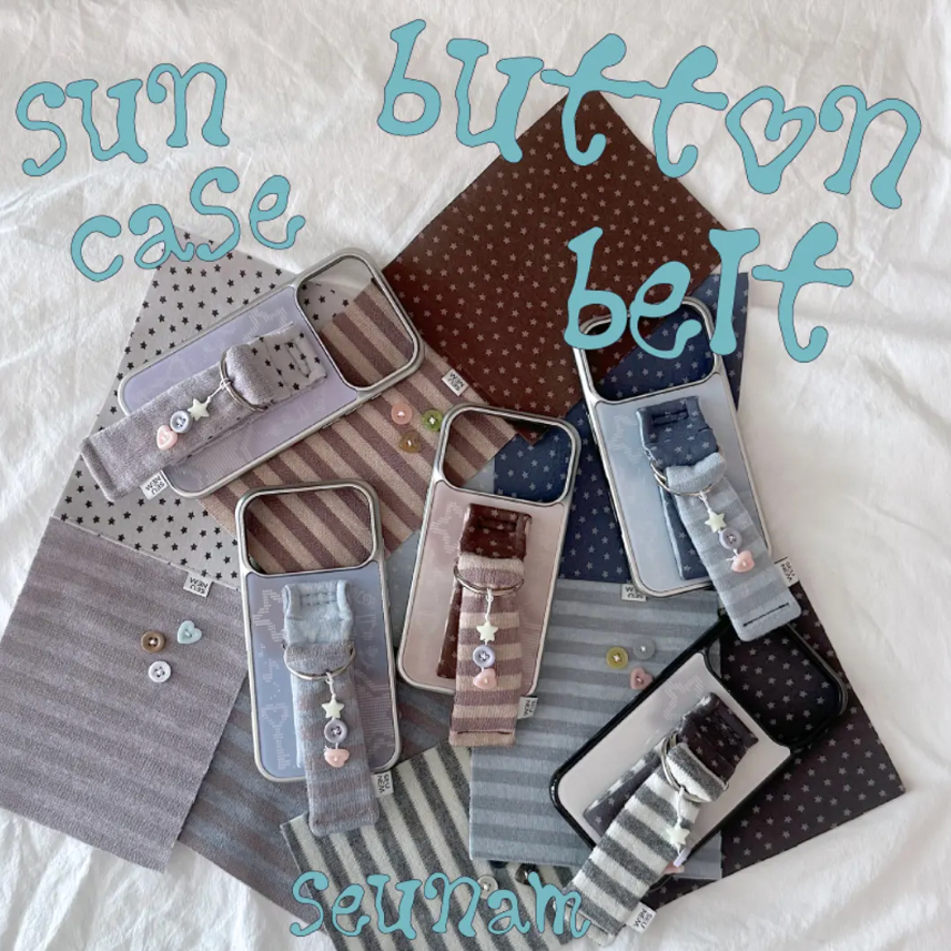 SECOND UNIQUE NAME - SUN CASE BUTTON BELT SKY grip Case เข้ากันได้กับ iPhone Galaxy