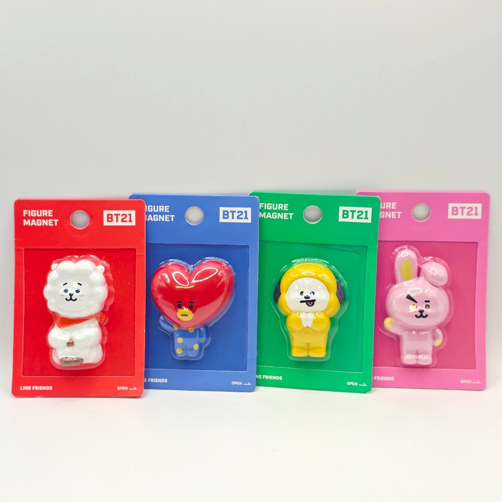 [BTS อย่างเป็นทางการ] BT21 Figure Magnet – TATA, COOKY, CHMMY, RJ | ของขวัญสะสมลิขสิทธิ์ LINE FRIEND