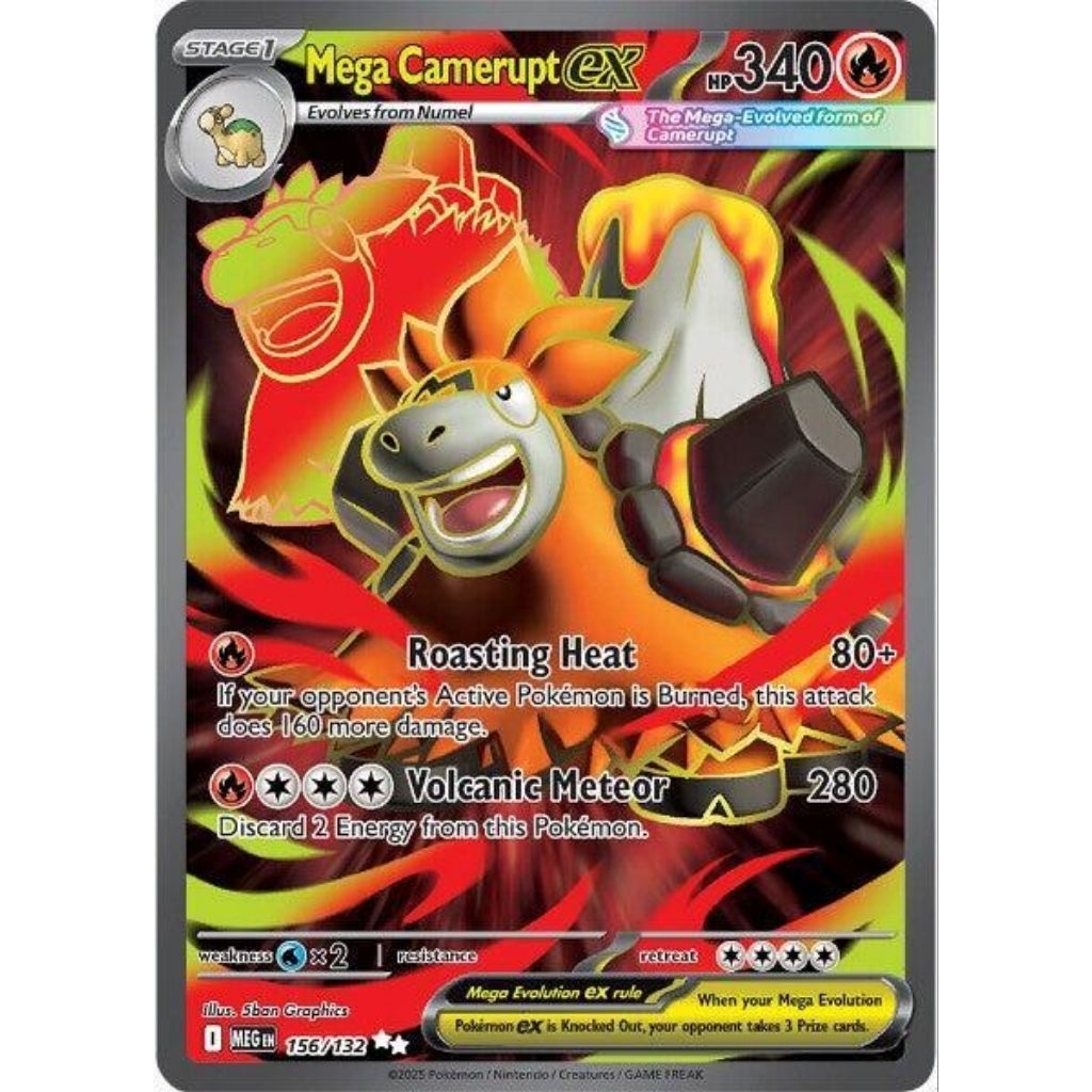 Mega Camerupt ex - 156/132 - ME01: Mega Evolution (MEG) ME01: Mega Evolution Pokemon TCG Trading Car