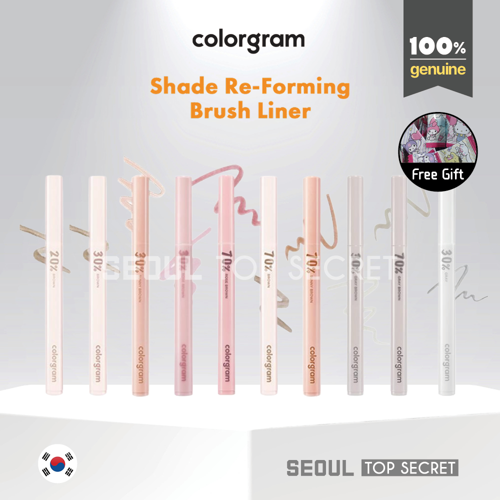 [colorgram] Shade Re-Forming Brush Liner 10 ColorsㅣGray Brown, Rose Brown