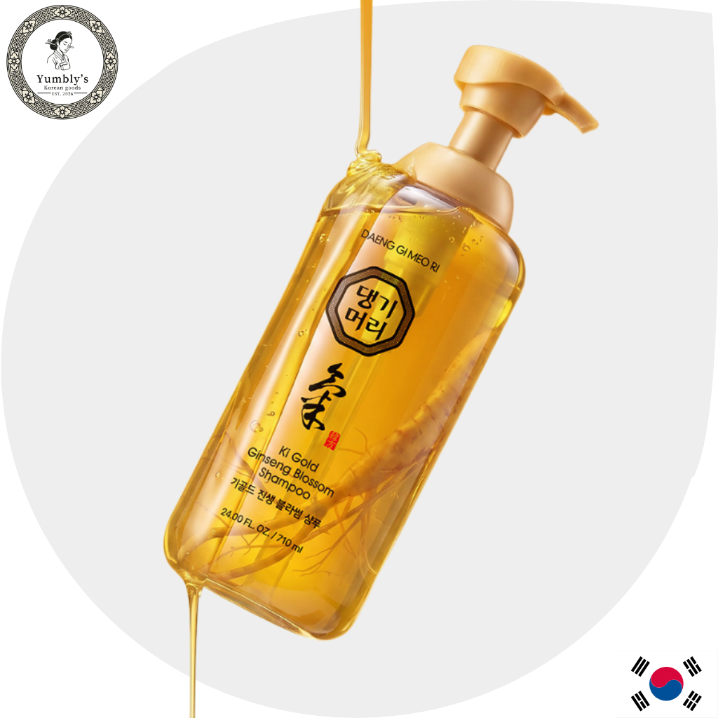 [แป้ง GI Meo Ri] Ki Gold Ginseng Blossom Shampoo 710ml