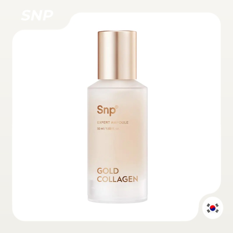 [SNP] Gold Collagen Expert Ampoule 50ml เซรั่มบํารุงผิวหน้าเกาหลีพร้อม Hydrolyzed Collagen Niacinami