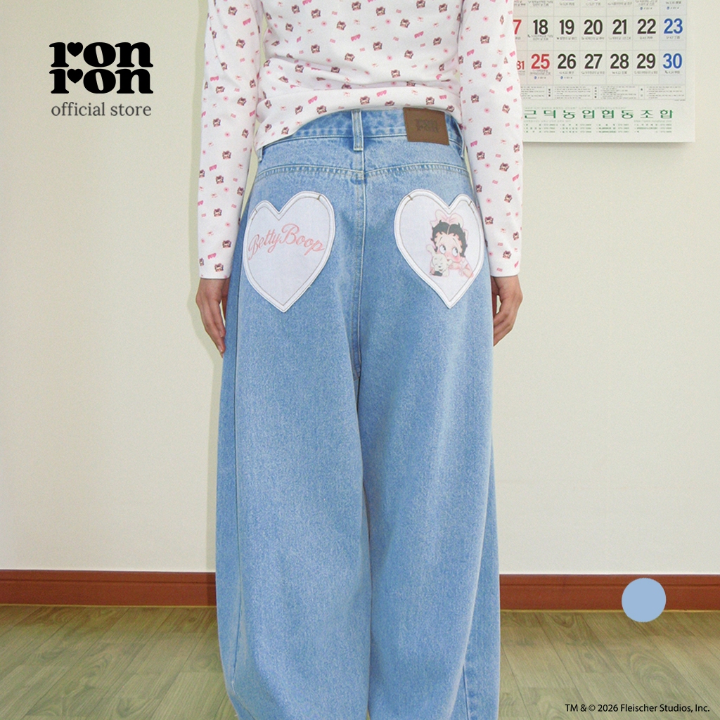 [RONRON] Betty Boop Heart Pocket Denim / 2colors
