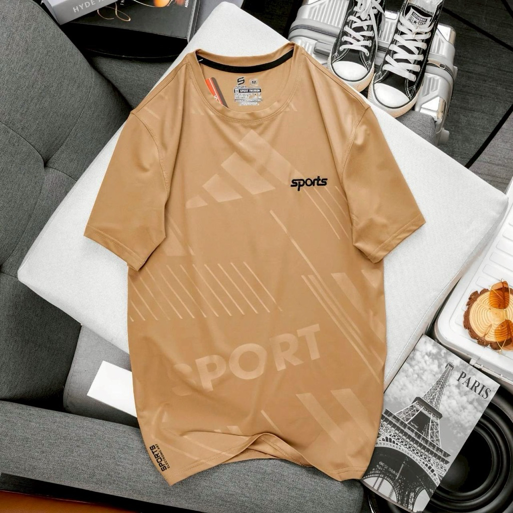 พร้อมส่ง! เสื้อสปอร์ตชาย คอกลม สุ่มลาย แขนสั้น Sports ผ้านุ่มเบาสบาย ระบายอากาศได้ดี เหมาะสำหรับทุกกิจกรรม