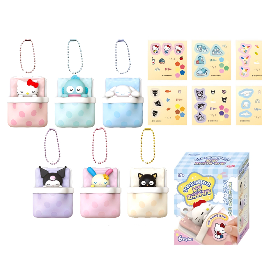 Sanrio Character Nap Time Figure Keyring Blind Box | พวงกุญแจรูปมินิสุ่ม |กล่องตาบอดอุษาฮานะ กล่องตาบอดฮังโยดอนกล่องตาบอด