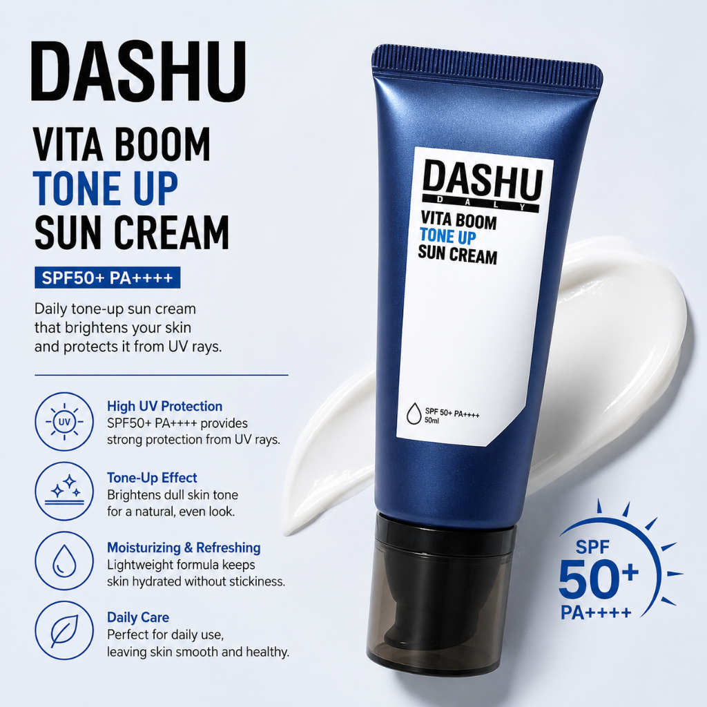 DASHU Vita Boom Tone Up Sun Cream, SPF50+ PA++++, 50mlTone Up SunscreenMens CareTone-Up Lotionk-beau