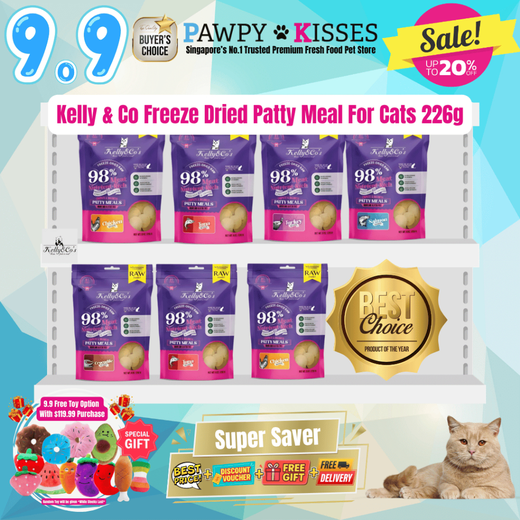 Kelly & Cos Freeze Dry Patty Meals For Cats I 226g/8oz (มัด 2 SAVE UP TO $9.70)