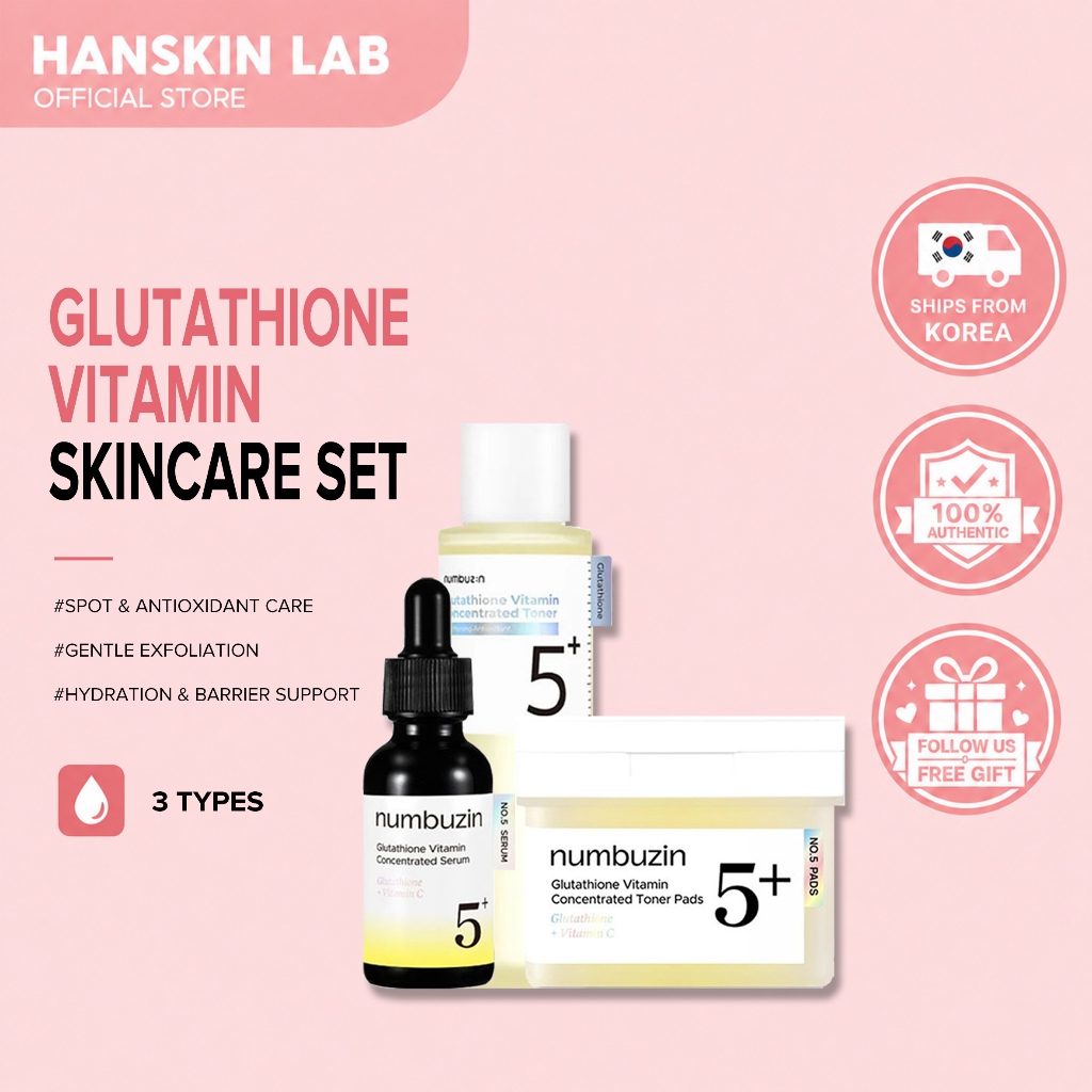 [Numbuzin] No.5+ Super Glutathione Combo - no5+ Vitamin Serum + no5+ Concentrated Pad Serum