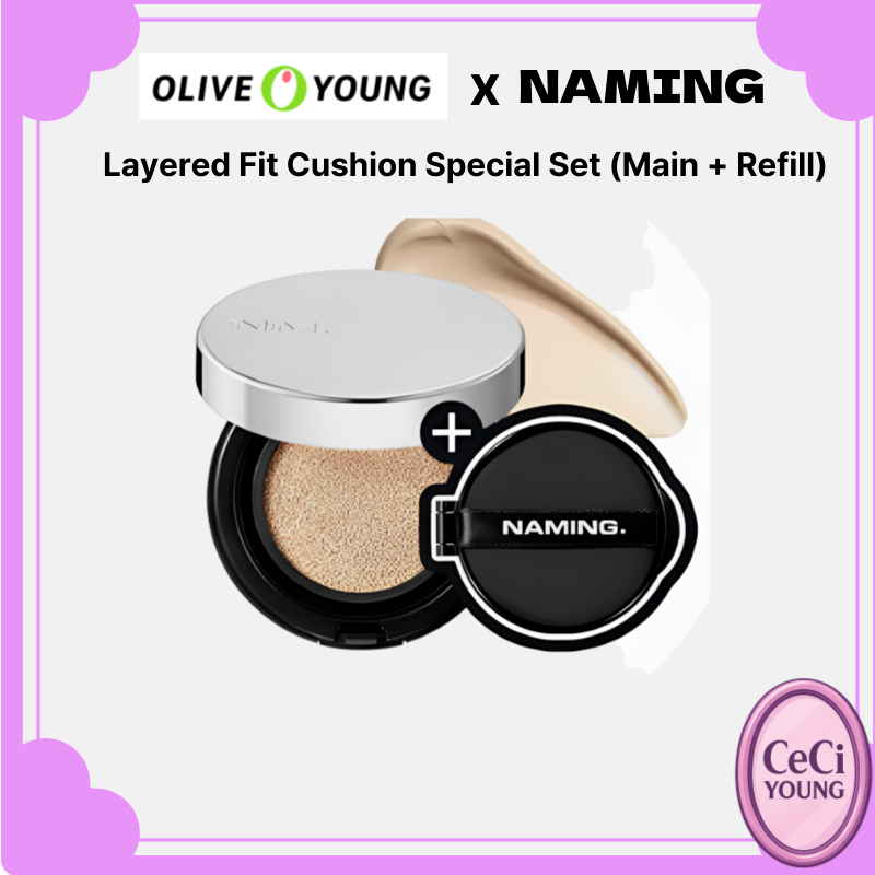 NAMING Layered Fit Cushion Special Set (หลัก + รีฟิล) Korean Cushion Compact / Flawless Finish by ce