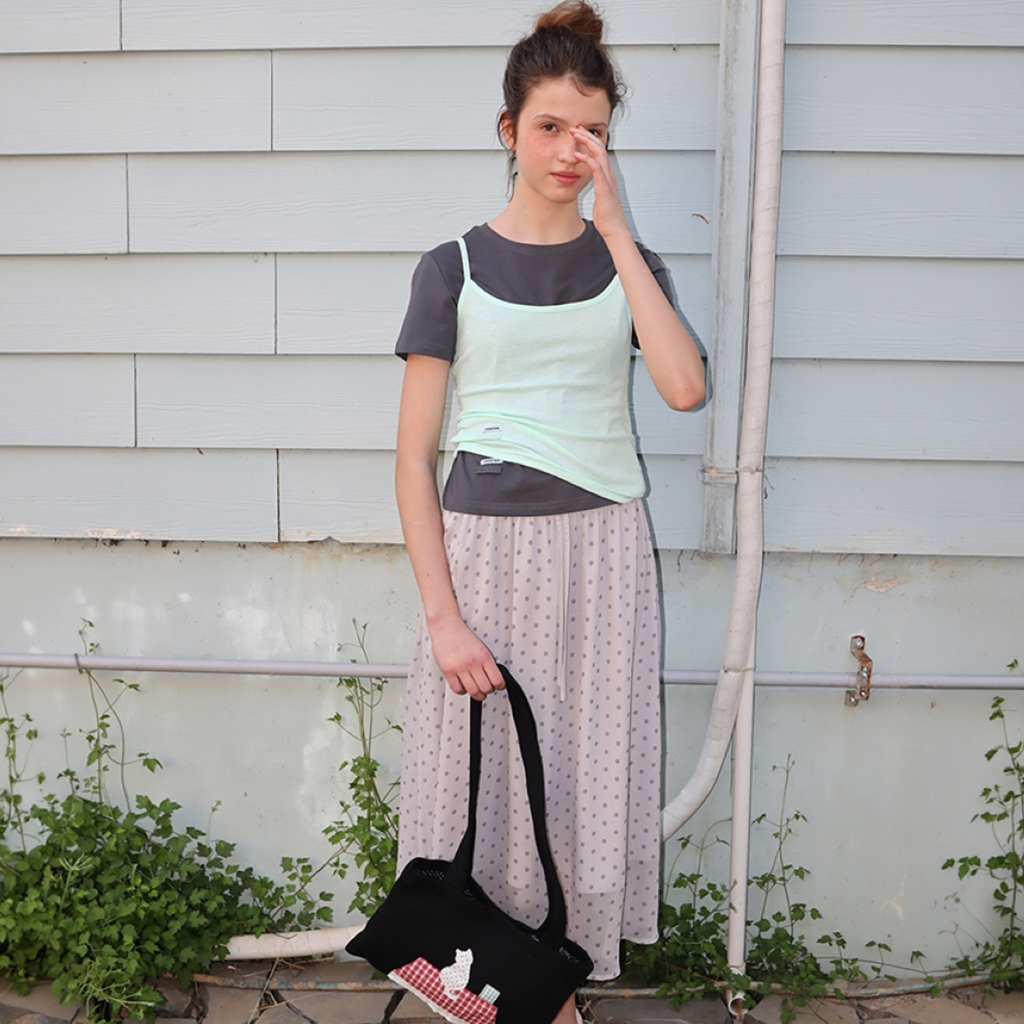 [RONRON] Mini Label Slim Sleeveless / 2colors — صورة 8