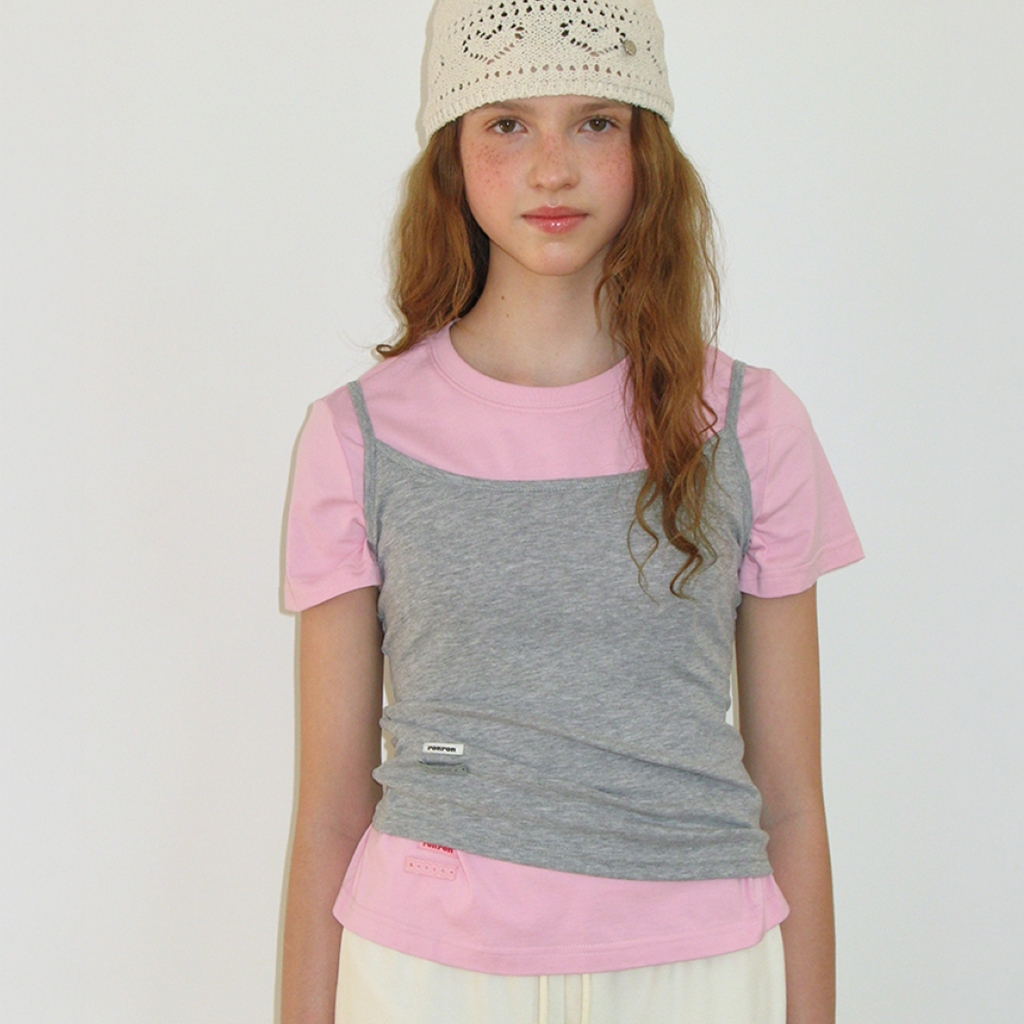 [RONRON] Mini Label Slim Sleeveless / 2colors — صورة 2