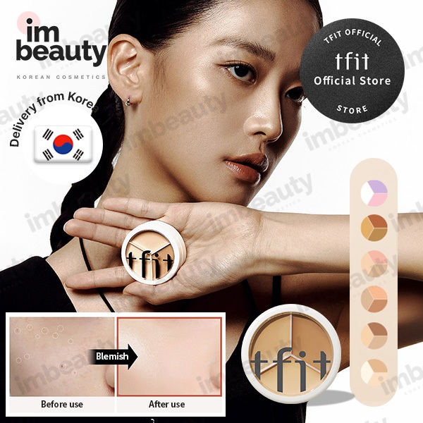 [TFIT OFFICIAL] คอนซีลเลอร์ Cover Up Pro 15g คอนซีลเลอร์ Triple Pot 7 สี | 3-in-1 Full Coverage & Fl