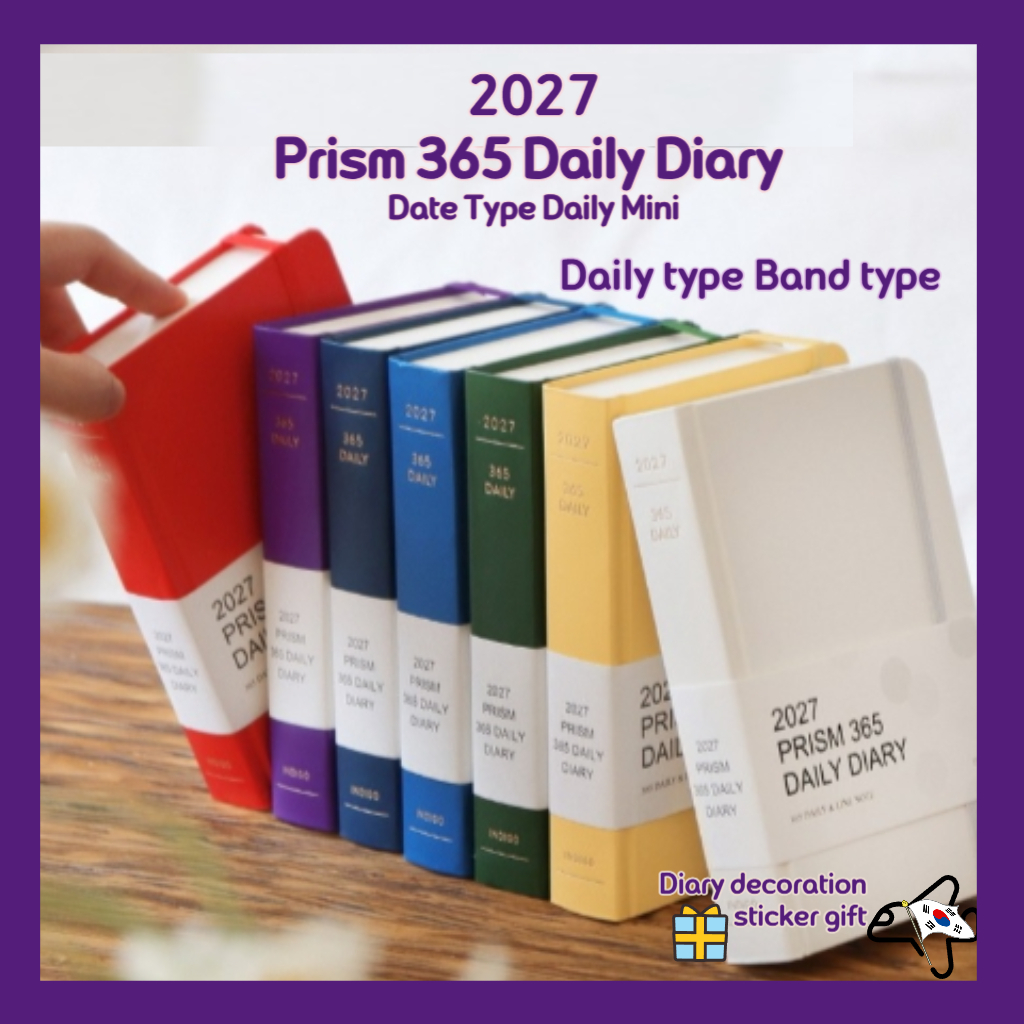Indigo 2027 Prism 365 Daily Diary Date Type Daily Mini Diary/2027 ไดอารี่เกาหลี / ไดอารี่สีคราม