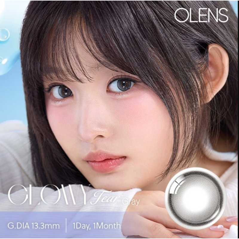 OLENS Glowy Tear Grey 1Day 20P + เคส