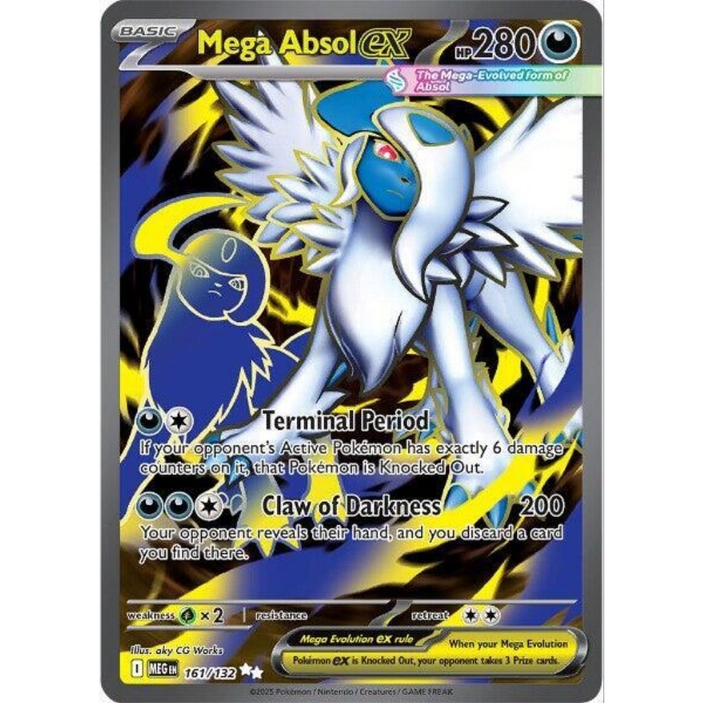 Mega Absol ex - 161/132 - ME01: Mega Evolution (MEG) ME01: Mega Evolution Pokemon TCG Trading Card G