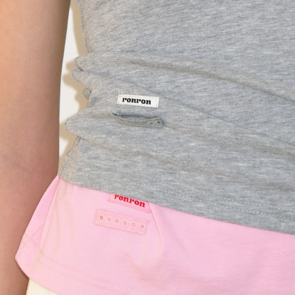 [RONRON] Mini Label Slim Sleeveless / 2colors — صورة 4