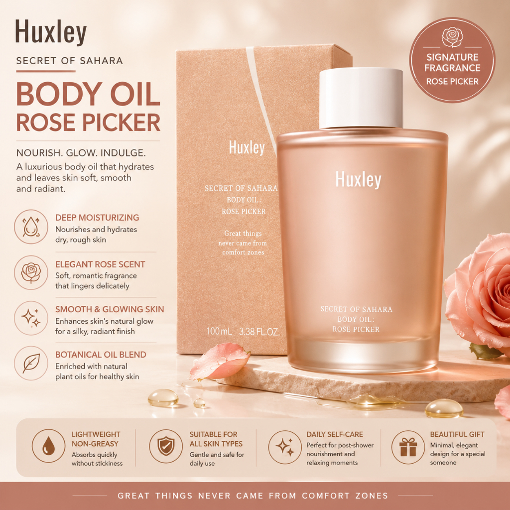 [Huxley] Secret of Sahara Body Oil 100mL #Rose Picker / K-BEAUTY