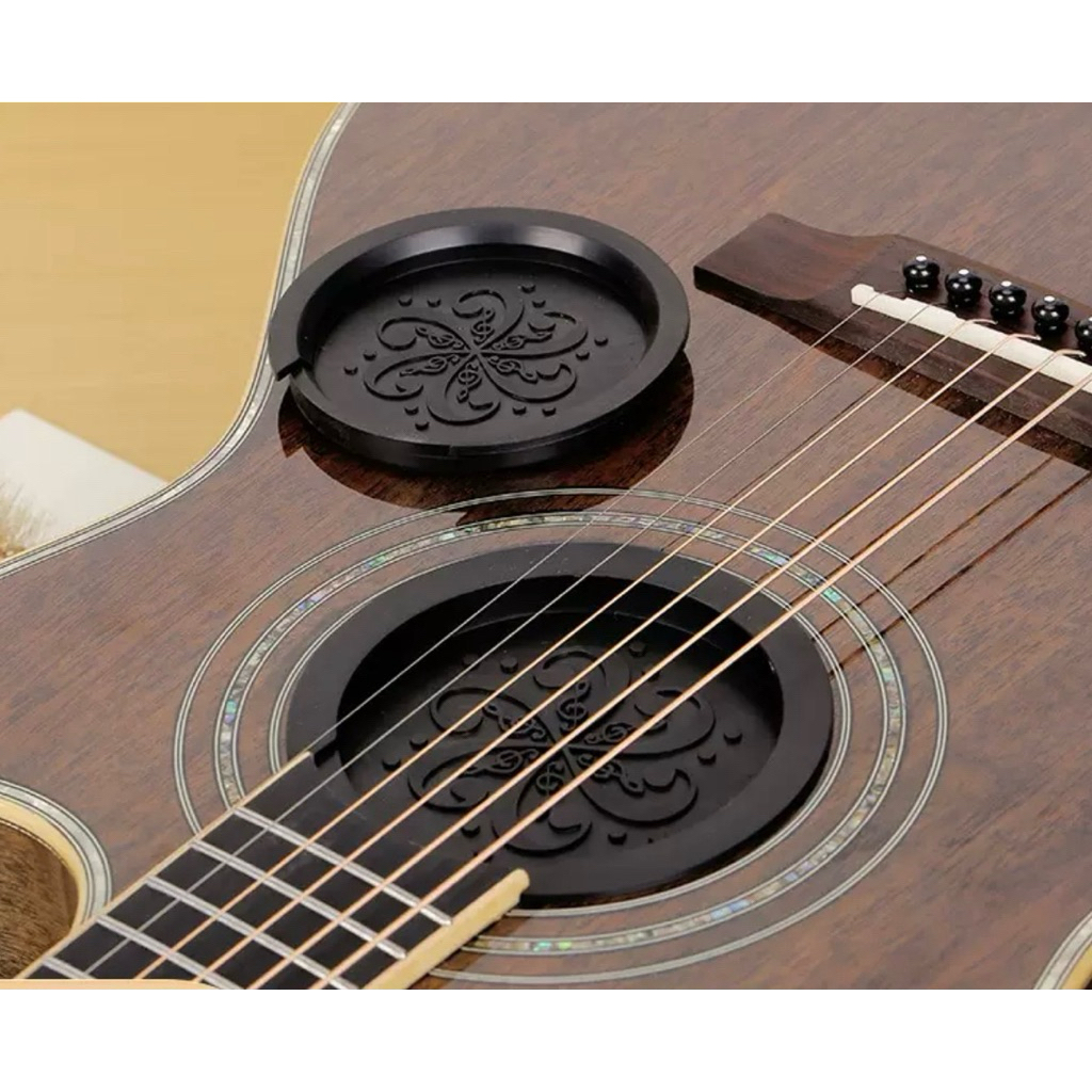 แผ่นปิด soundhole Buster cover สำหรับกีต้าร์โปร่ง ลดfeedbac มีหลายขนาดหลายสีดำและสีน้ำตาลให้เลือก ใช้งานง่าย