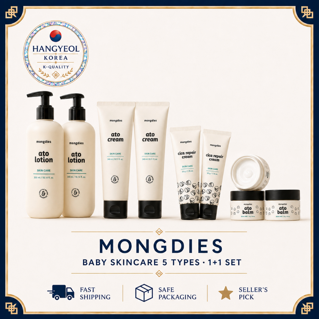 MONGDIES Baby Skincare 1+1 ชุด | Ato Lotion, Ato Cream, Cica Repair Cream, Powder Lotion หรือ Ato Ba